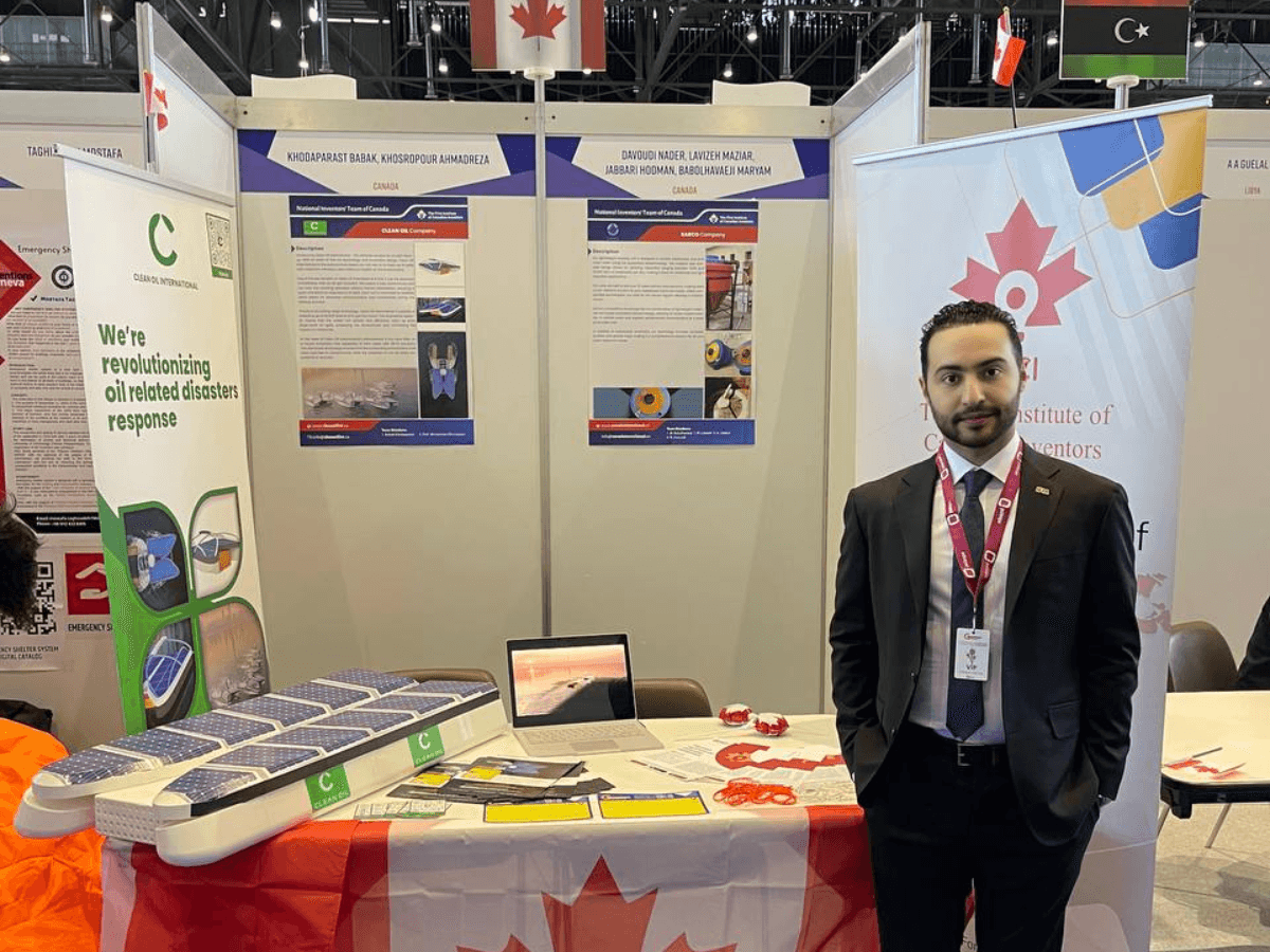Babak Khodaparast at the Clean Oil International booth with the National Inventors’ Team of Canada.